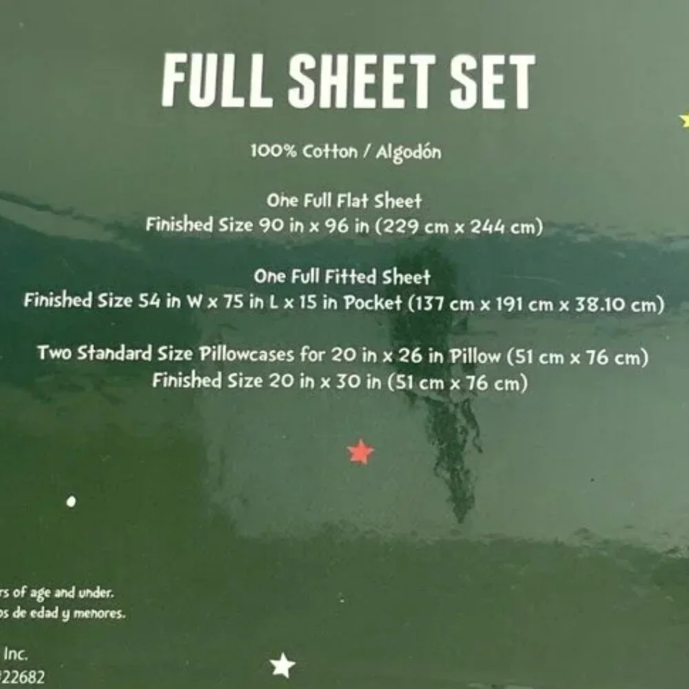NWT - Dr. Seuss The Grinch 4pc Full Sheet Set 100% Cotton Christmas Holiday